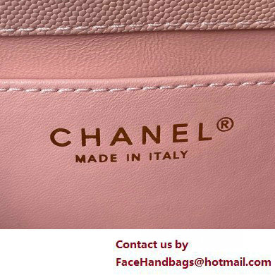 Chanel Grained Calfskin  &  Gold-Tone Metal Small Flap Bag with Top Handle AS4008 Pink 2025